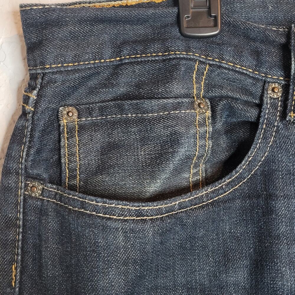 Levi's 559 Mens Dark Wash Jeans Denim Size 38x32 100% Cotton DETACHED BELT LOOP - Picture 3 of 15